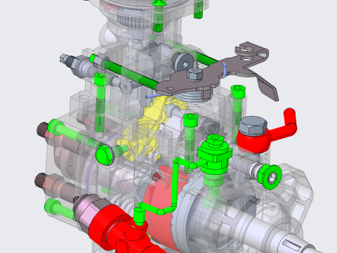 Type VE Distribution Pump-Diesel Pump PROE 3Dモデル