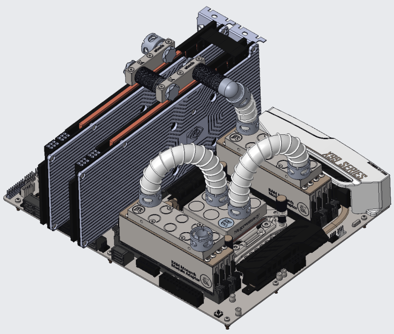 Water-cooled computer motherboard PROE 3D Model .c4d .max .obj .3ds .fbx .stl .blend 