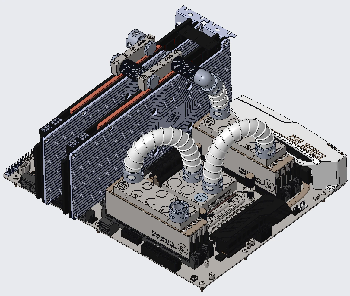 Water-cooled computer motherboard PROE 3D Model .c4d .max .obj .3ds .fbx .stl .blend 