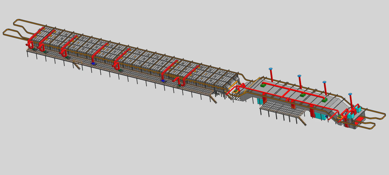 Frame front treatment electrophoresis line UG 3D Model .c4d .max .obj .3ds .fbx .stl .blend 
