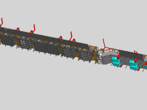 Frame front treatment electrophoresis line UG 3D Model