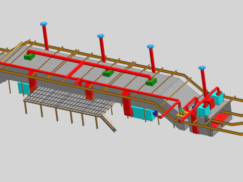 Frame front treatment electrophoresis line UG 3D Model