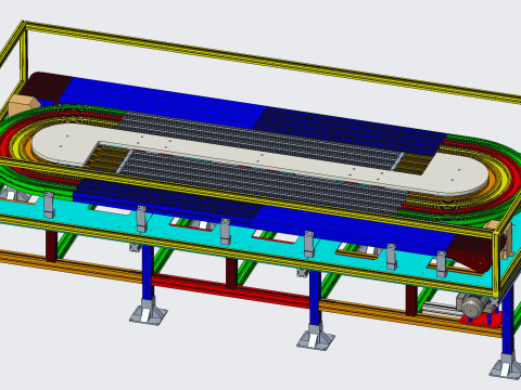 U-shaped buffer table model Model 3D