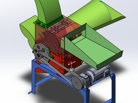 Multifunctional straw cutting crushing and silk kneading machine sw20 editable 3D Model