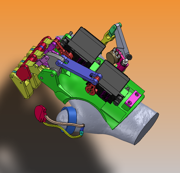 Partial amputation prosthetics mechanical palm structure sw22 editable 3Dモデル .c4d .max .obj .3ds .fbx .stl .blend