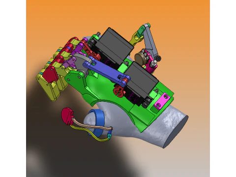 Gedeeltelijke amputatieprothesen mechanische palmstructuur sw22 bewerkbaar 3D Model