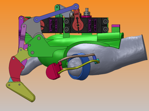 Partial amputation prosthetics mechanical palm structure sw22 editable 3Dモデル