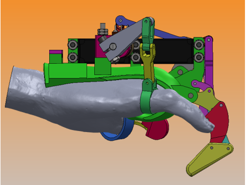 Partial amputation prosthetics mechanical palm structure sw22 editable 3Dモデル
