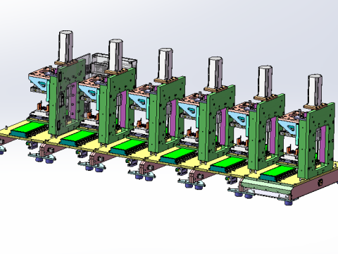 Six station press SW20 editable Model 3D