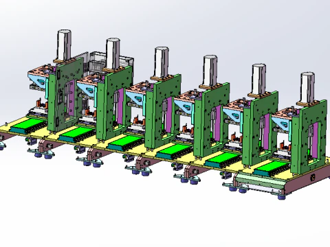 Six station press SW20 editable 3D Model