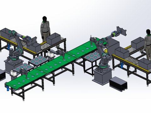 Design of Aluminum Plate Inspection and Packing Line Body 3D Model
