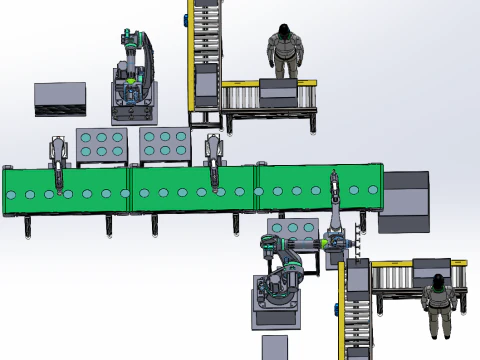 Design of Aluminum Plate Inspection and Packing Line Body 3D Model