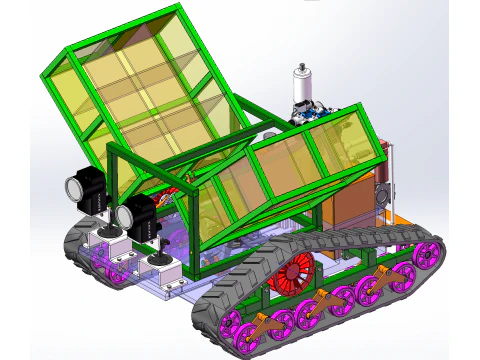 Design of a vision multifunctional disaster relief crawler robot 3D Model