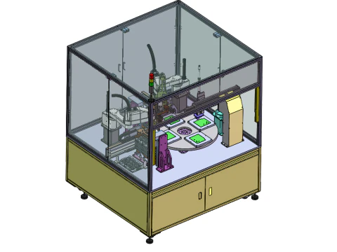 회전식 4축 로봇 자동 로딩 및 언로딩 기계 SW18 편집 가능 3D 모델