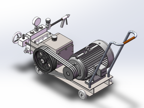 Three-dimensional diagram of small industrial cleaning machine 3D Model