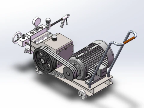 Diagrama tridimensional de pequena m&aacute;quina de limpeza industrial Modelo 3D