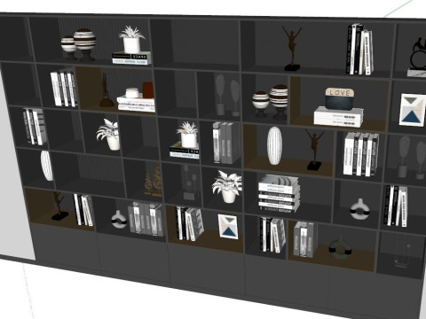 Modern Bookcase SketchUp 3D Model