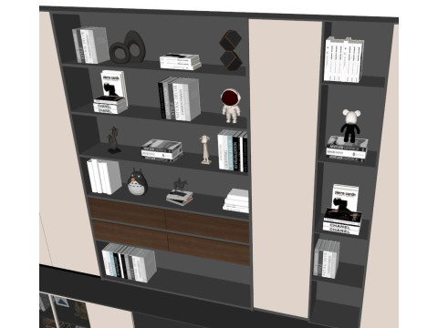 Modern Bookcase SketchUp 3D Model