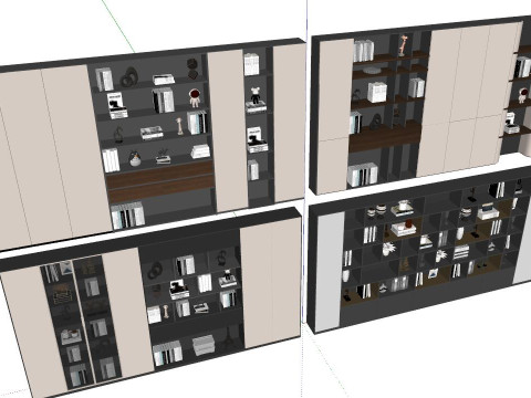 Modern Bookcase SketchUp 3D Model