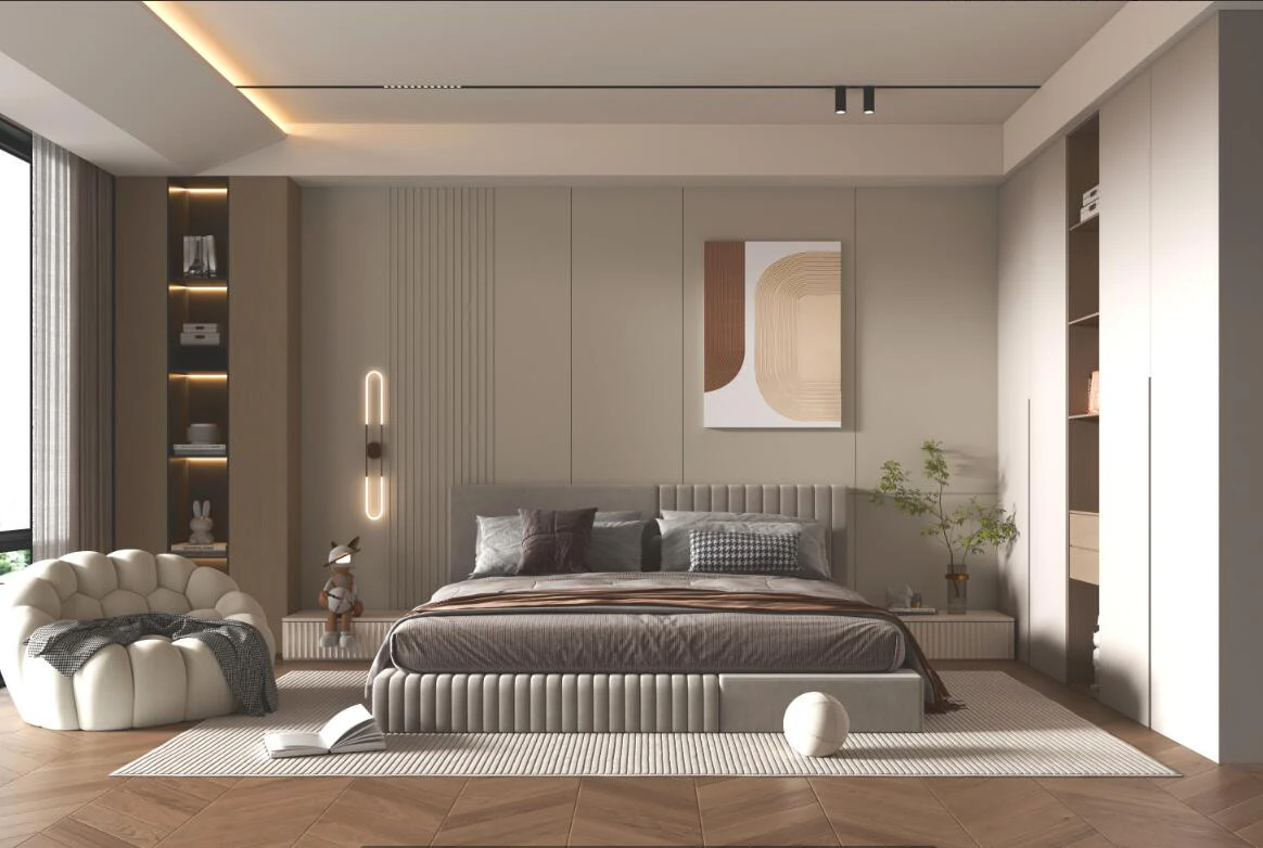 Modern home bedroom 3D Model .c4d .max .obj .3ds .fbx .stl .blend