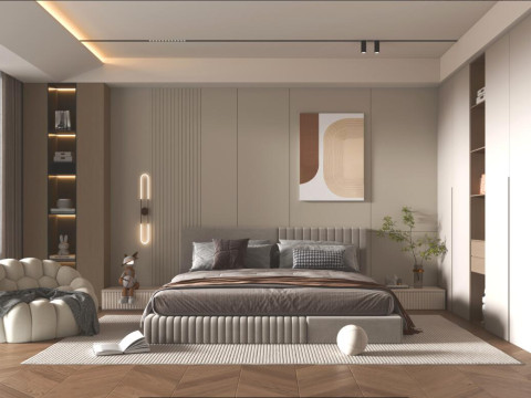 Modern home bedroom 3Dモデル