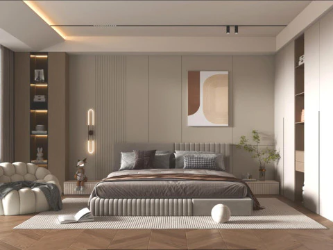 Modern home bedroom 3D Model
