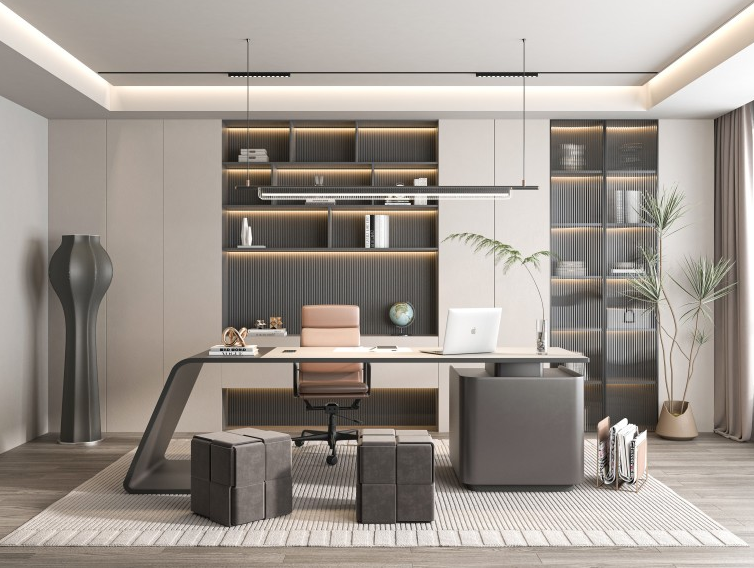 Modern Study SU Model 3D मॉडल .c4d .max .obj .3ds .fbx .stl .blend 