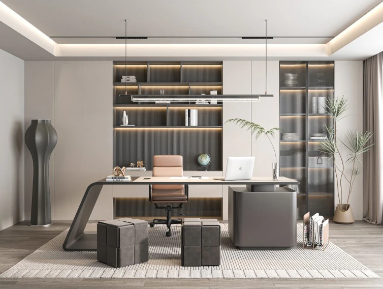 Modern Study SU Model 3D Model .c4d .max .obj .3ds .fbx .stl .blend 