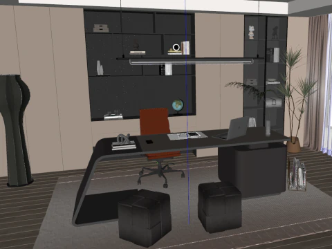 Modern Study SU Model 3D Model