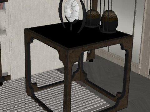 New Chinese Living Room 3D Model