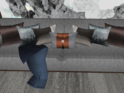 New Chinese sofa tea table combination 3D Модель