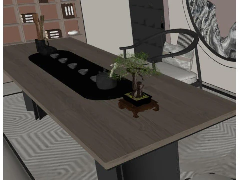 New Chinese Tea Room 3D Model