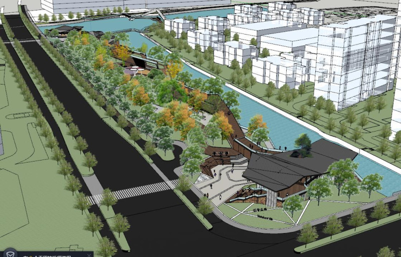 Park Civic Center Sports Fitness Leisure Waterfront Park Model 3D 模型 .c4d .max .obj .3ds .fbx .stl .blend