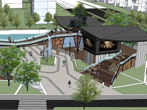 Park Civic Center Sports Fitness Leisure Waterfront Park Model 3D 模型