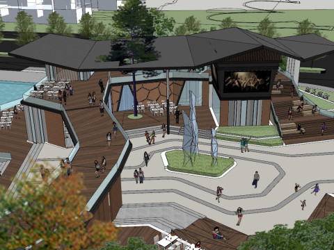 Park Civic Center Sports Fitness Leisure Waterfront Park Model 3D 模型