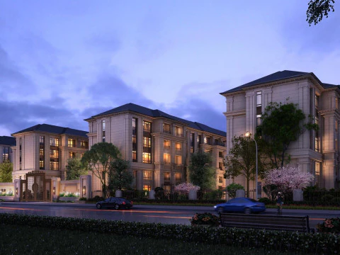 Модель SU для дизайну архітектурної схеми багатошарової вілли в китайському стилі 3D Модель