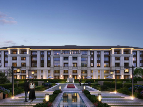 SU model for the design of a Chinese style stacked and row villa architectural scheme Model 3D