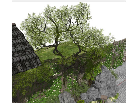 SU model of dry landscape courtyard 3D 모델