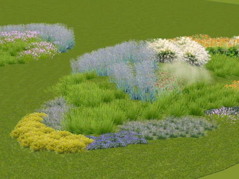 SU Model of Huajing Group Landscape 3D Model