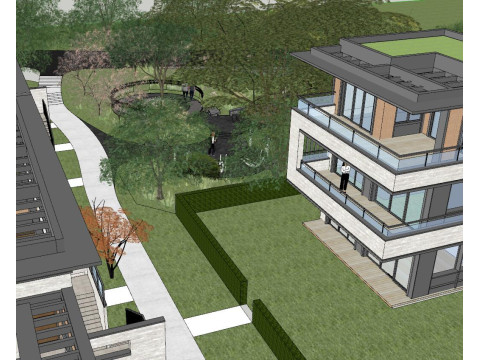 Su model of pension land landscape 3D Модель