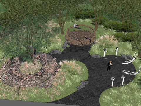Su model of pension land landscape 3D Model