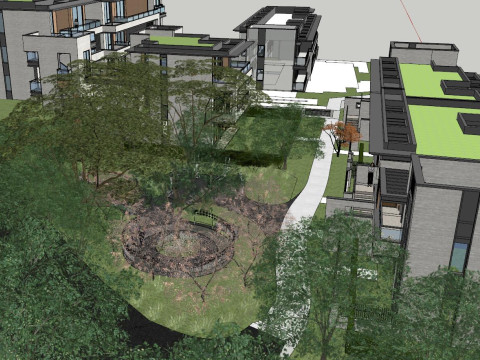 Su model of pension land landscape 3D Model