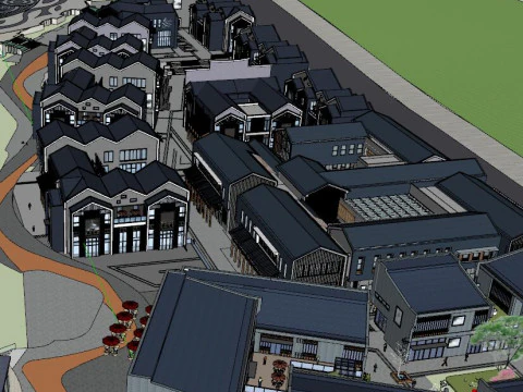 SU Model of Street Landscape Design of Ceramic Culture Tourism City 3D Model