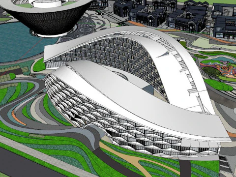 SU Model of Street Landscape Design of Ceramic Culture Tourism City 3D Model