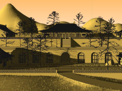 SU model of topography in an ancient built belt Modello 3D