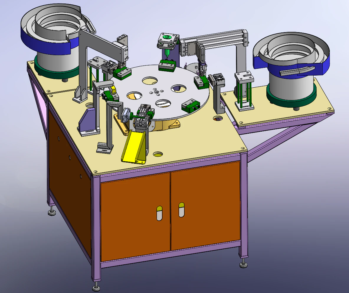 Plastic cap gluing assembly equipment sw22 editable 3D Model .c4d .max .obj .3ds .fbx .stl .blend 