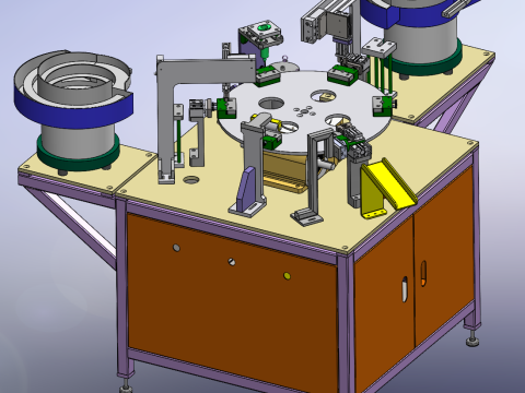 Plastic cap gluing assembly equipment sw22 editable 3D Model