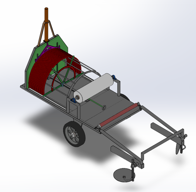 Small arch shed laying machine 3D Model .c4d .max .obj .3ds .fbx .stl .blend 