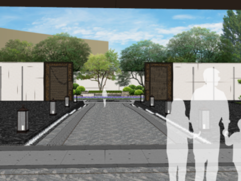 A demonstration area landscape su fine model Rongchuang No 1 hospital demonstration area 3D Model