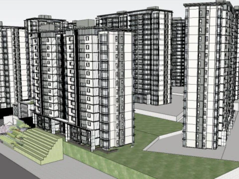 A modern and elegant high-rise mansion project 3D Model